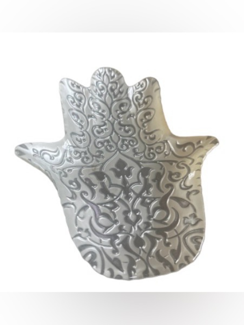 Decorative Silver Hamsa hand  Accent